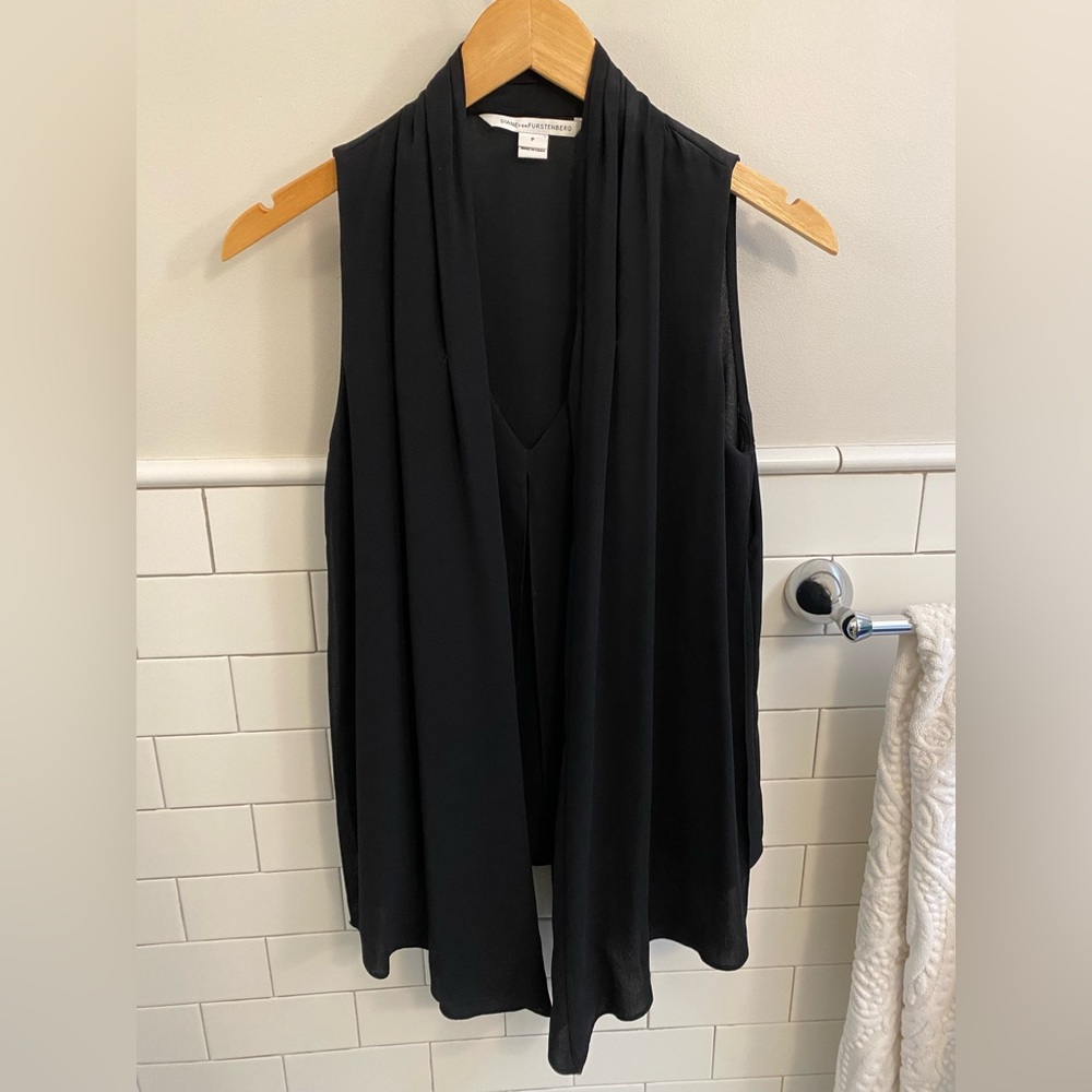Diane von Furstenberg crepe drapey top